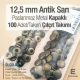 12,5 mm Hafif Bombeli 54 Sistem Paslanmaz Çıtçıt Antik Sarı Çıtçıt Düğme 100 Ad / Paket ERCA00125PAS