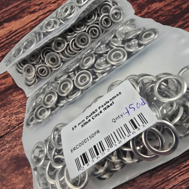15 mm Snap Fastener with Claws, 75 Pieces/Pack ERCD00150PR