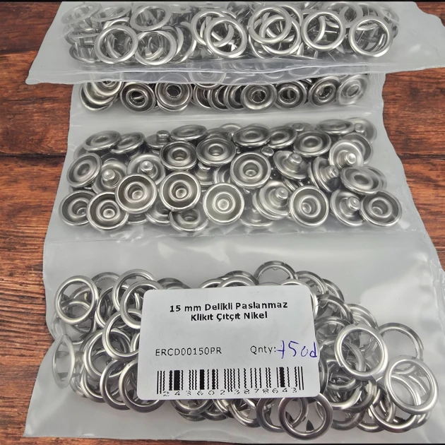 15 mm Snap Fastener with Claws, 75 Pieces/Pack ERCD00150PR