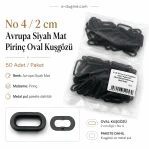 20 mm / 0.787 in European Matte Black Brass Oval Eyelet, 50 Pieces EROV0020PRPKAO