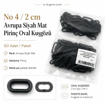 20 mm / 0.787 in European Matte Black Brass Oval Eyelet, 50 Pieces EROV0020PRPKAO