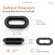 20 mm European Matte Black Brass Oval Eyelet for bags and textiles, 50 pieces