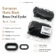 20 mm European Matte Black Brass Oval Eyelet for bags and textiles, 50 pieces