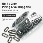 No 4 / 2 cm Pirinç Oval Kuşgözü Füme Black Nickel 50 Adet EROV0020PRPromo