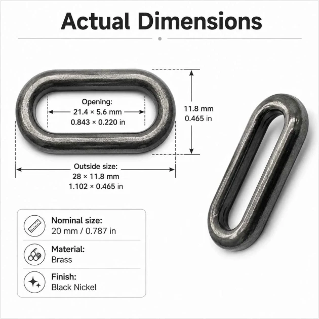 No 4 / 2 cm Pirinç Oval Kuşgözü Füme Black Nickel - 50 Adet, çanta, ayakkabı ve dekoratif tekstil uygulamaları için ideal