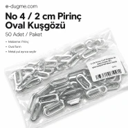 No 4 / 2 cm Pirinç Oval Kuşgözü 50 Adet EROV0020PR