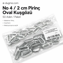 20 mm / 0.787 in Brass Oval Eyelet, 50 Pieces EROV0020PR