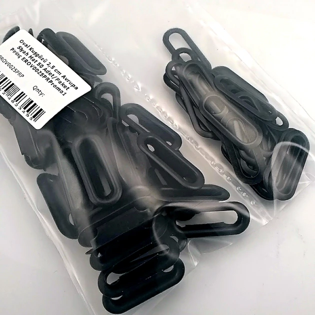 2,5 cm Siyah Mat Pirinç Oval Kuşgözü 50 Adet – EROV0025PRPKAO