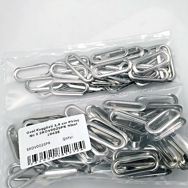 2,5 cm Free Nikel Gümüş Pirinç Oval Kuşgözü 50 Adet – EROV0025PRPKFN