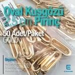 2,5 cm Gold Pirinç Oval Kuşgözü 50 Adet – EROV0025PRPKGLD