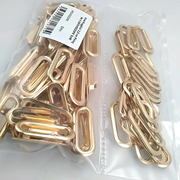2,5 cm Gold Pirinç Oval Kuşgözü 50 Adet – EROV0025PRPKGLD