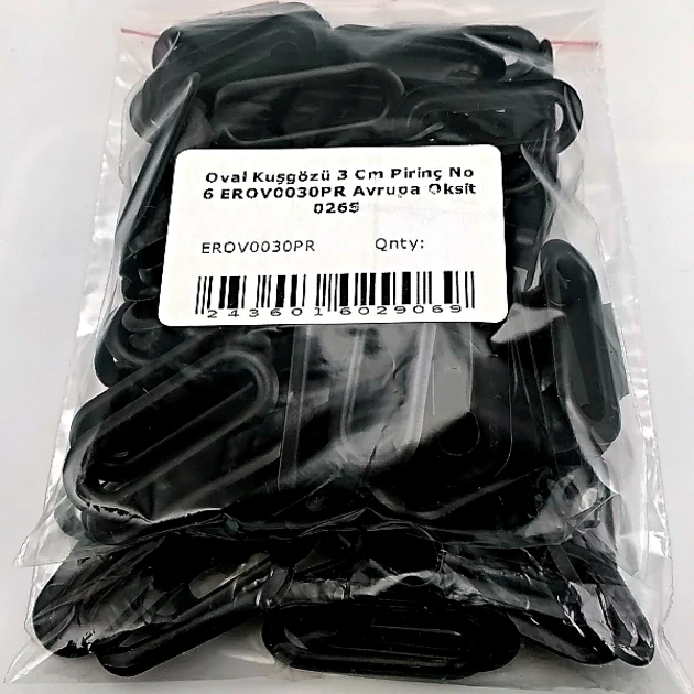 Oval Kuşgözü 2,5 cm Avrupa Siayh Mat Pirinç 50 Adet/Paket EROV0025PRPromo1