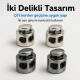 Double-Hole Mine-Style Plastic Cord Lock 4 mm / 0.16 in for sportswear and bags