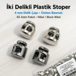 Double-Hole Mine-Style Plastic Cord Lock 4 mm / 0.16 in 50 Pcs H002808Promo