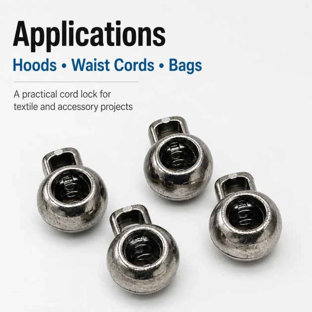 5.5 mm Single-Hole Plastic Cord Lock for Sweatshirt Strings and Drawstrings, Pack of 50