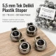 5.5 mm Single-Hole Plastic Cord Lock for Sweatshirt Strings and Drawstrings, Pack of 50