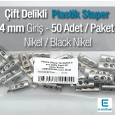 Plastic Stopper with Two Holes 4 mm Hole Diameter 50 Adet/Packet  H005009PPromo