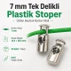 Tek Delikli Plastik Stoper 7 mm Kordon Girişli Üstten Basmalı 50 Adet H005010Promo - Plastik stoperler, kordon ve iplerin