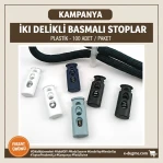 Plastik Stoper İki Delikli 4 mm Delik Çaplı 100 Adet/Paket H005009Promo