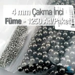 4 mm 0.16" Imitation Pearls Black Nickel Color (1250 pieces / Pack) INC0004BN