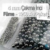 4 mm 0.16" Imitation Pearls Black Nickel Color (1250 pieces / Pack) INC0004BN