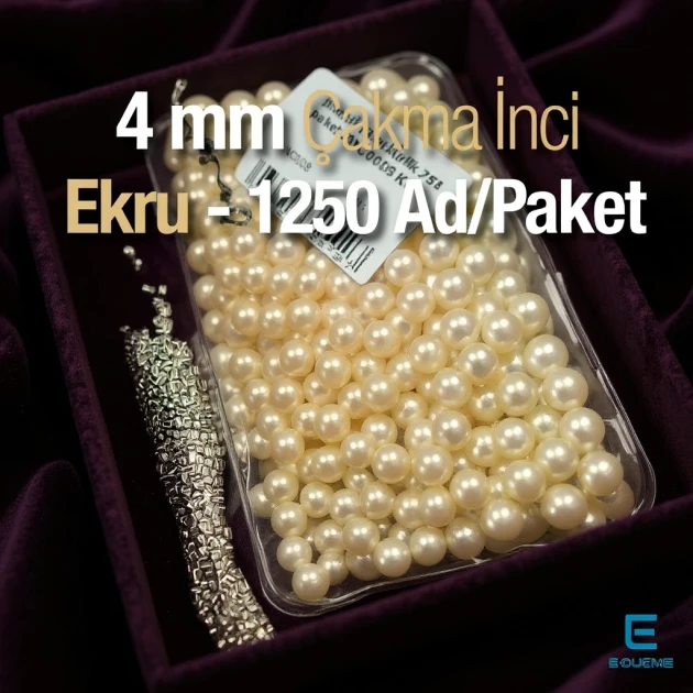 4 mm 0.16" Imitation Pearls Cream Color (1250 pieces / Pack) INC0004CRM