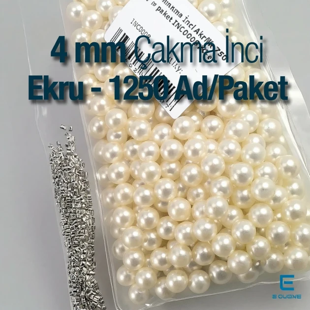 4 mm 0.16" Imitation Pearls Cream Color (1250 pieces / Pack) INC0004CRM