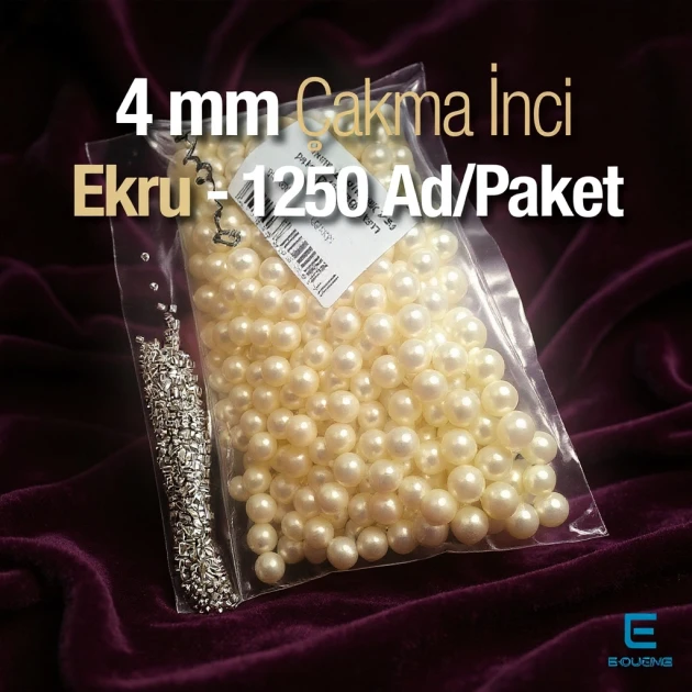 4 mm 0.16" Imitation Pearls Cream Color (1250 pieces / Pack) INC0004CRM