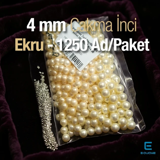 4 mm 0.16" Imitation Pearls Cream Color (1250 pieces / Pack) INC0004CRM