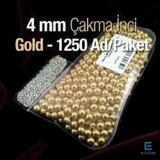 4 mm Çakma İnci Gold Renk ( 1250 ad / Paket)  INC0004GLD