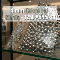 4 mm 0.16" Imitation Pearls Nickel (Silver) Color (1250 pieces / Pack) INC0004SLN