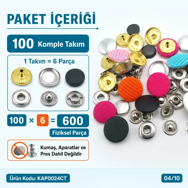 24L 15 mm fabric-covered snap fastener for jackets, coats, and accessories