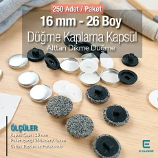 26 L 16 mm Fabric Cover Button with Sew-Through Shank, 250 Pcs/Pack – KAP0026