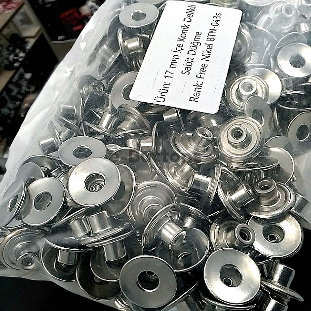 17 mm Jeans Button 0.67" Without Logo Conical Hole 300 Pieces/Pack KD001701PROMO