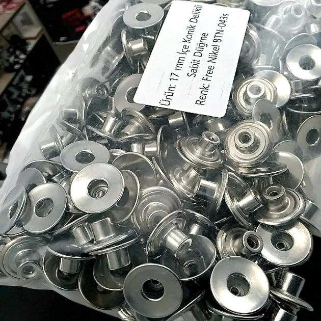 17 mm Kot Düğmesi Logosuz İçe Konik Delikli 300 Adet/Paket KD001701PROMO
