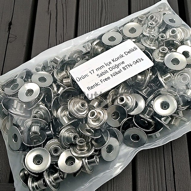 17 mm Jeans Button 0.67" Without Logo Conical Hole 300 Pieces/Pack KD001701PROMO