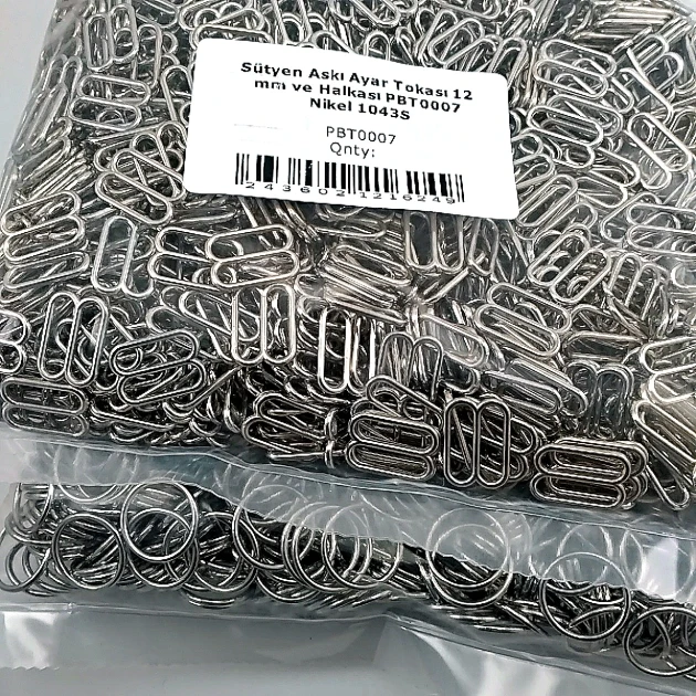 12 mm Bra Strap Adjustment Buckle and Ring Free Nickel 500pcs/Pack PBT0007PROMO