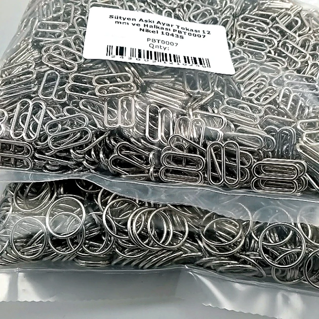 12 mm Bra Strap Adjustment Buckle and Ring Free Nickel 500pcs/Pack PBT0007PROMO