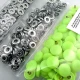 Snap Fastener 15 mm - 0,59" Set with Plastic Cover, 100 pieces/pack, Neon Green ERC0015PLNGreen