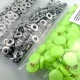 Snap Fastener 15 mm - 0,59" Set with Plastic Cover, 100 pieces/pack, Neon Green ERC0015PLNGreen
