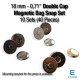 18 mm (0.71") Double Cap Magnetic Bag Snap Set 10 Sets (40 Pieces) SB 10132CTPK10