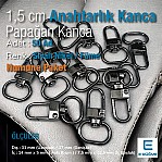 Keychain Hook 1,5 cm -0.6" Black Nickel Color Parrot Hook 50 Pieces / Pack A 546 PROMO1