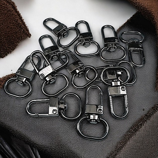 Keychain Hook 1,5 cm -0.6" Black Nickel Color Parrot Hook 50 Pieces / Pack A 546 PROMO1