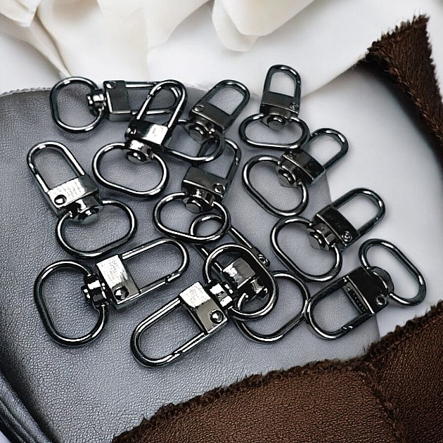 Keychain Hook 1,5 cm -0.6" Black Nickel Color Parrot Hook 50 Pieces / Pack A 546 PROMO1