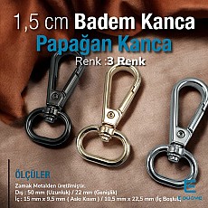 1.5 cm Bag Hook - Almond Hook - Parrot Hook - Spring Swivel Hook Special Coating S 20275