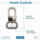 2 cm büyük boy kilitli papağan kanca zamak metal SB 10208, çanta aksesuarı
