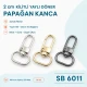 2 cm Kilitli Yaylı Döner Papağan Kanca Zamak Metal SB 6011 - Çanta ve tekstil aksesuarları için güvenli bağlantı