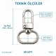 2 cm Kilitli Yaylı Döner Papağan Kanca Zamak Metal SB 6011 - Çanta ve tekstil aksesuarları için güvenli bağlantı