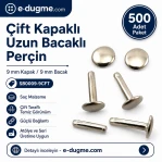 Double Cap Long Post Rivet 9 mm (0.35") Cap / 9 mm (0.35") Post Steel – 500 Pieces SB0009-9CFT