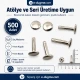 Double Cap Long Post Rivet 9 mm (0.35") Cap and 9 mm (0.35") Post Steel for strong fastening in leather and textile